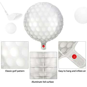 durony 12 Pieces 18 inches Golf Balloons Golf Themed Party Decorations Foil Mylar Golf Ball Balloons For Birthday Sports Graduation Party Decoration