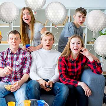 durony 12 Pieces 18 inches Golf Balloons Golf Themed Party Decorations Foil Mylar Golf Ball Balloons For Birthday Sports Graduation Party Decoration