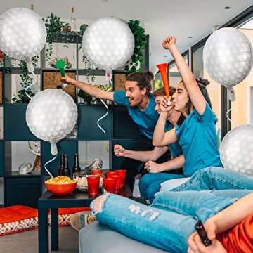 durony 12 Pieces 18 inches Golf Balloons Golf Themed Party Decorations Foil Mylar Golf Ball Balloons For Birthday Sports Graduation Party Decoration