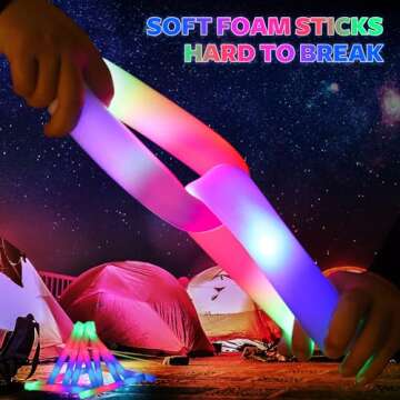 Wellent LED Foam Glow Sticks - 200 PCS for Parties
