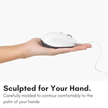 Macally USB C Mouse for Mac - Precise, Comfortable, and Quiet - Wired Type C Mouse for MacBook Pro |Air|PC|iOS|Android - Ambidextrous Body, 4 DPI Modes, & Silent Buttons - Optical Mouse USB C - White