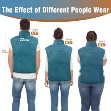 Comfytemp Heating Pad for Back Pain Relief, FSA HSA Eligible 22"x33" XXL Weighted Electric Neck Shoulders Heat Pad, 2H Auto-Off, Large Back Heated Wrap, Birthday Gifts for Women Men, Washable, Blue