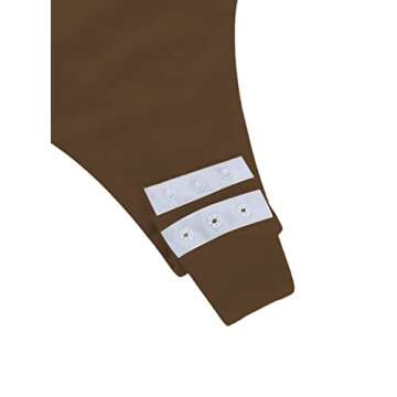 Remidoo Women's Sexy High Neck Sleeveless Bodysuit Backless Leotard Slim Fitted Tank Top Mocha Brown Large