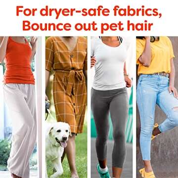 Bounce Pet Hair and Lint Guard Mega Dryer Sheets with 3X Pet Hair Fighters, Fresh Scent, 50 Count