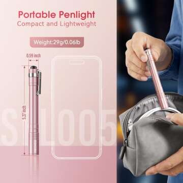 RECHOO LED Pen Light 4 Pack, Lightweight, Small Bright Pen Flashlight with Clip, Waterproof Portable...