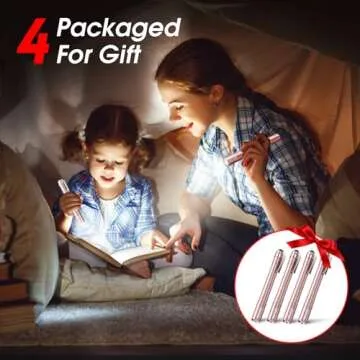RECHOO LED Pen Light 4 Pack, Lightweight, Small Bright Pen Flashlight with Clip, Waterproof Portable Pocket Flashlight for Home, Emergencies, Inspection, Pink (Battery Included)