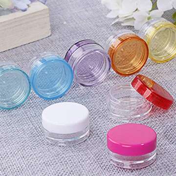 44 Pcs Plastic Pot Jars for Cosmetics and Samples