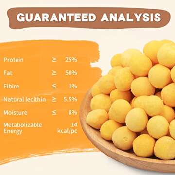 Dancing Tail Freeze Dried Cat and Dog Treats, Limited Ingredient Quail Egg Yolk Healthy Tasty Snacks for Training (4.6 Ounce)