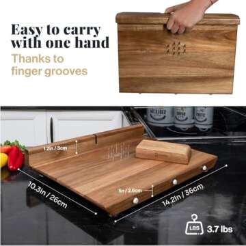 Adaptive One Handed Cutting Board With 10 Spikes – Ideal Gift for Stroke Patient, One-handed Person, Disabled, Handicapped People, Elderly Patients - Handicap Wooden Kitchen Chopping Boards