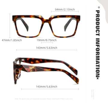 TIANYESY Blue Light Glasses - Stylish and Protective for Work and Gaming