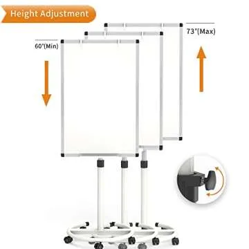 VIZ-PRO ECO Magnetic Mobile Whiteboard, 36 X 24 Inches, Easel Flipchart Stand Rolling Dry Erase Boar...