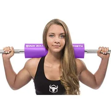 Iron Bull Strength Advanced Squat Pad - Barbell Pad for Squats, Lunges & Hip Thrusts - Neck & Shoulder Protective Pad Support (Purple)