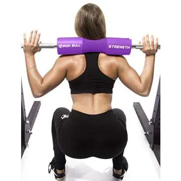 Iron Bull Strength Advanced Squat Pad - Barbell Pad for Squats, Lunges & Hip Thrusts - Neck & Shoulder Protective Pad Support (Purple)