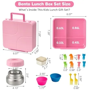 Bento Lunch Box with Insulated Soup Thermo for Kids