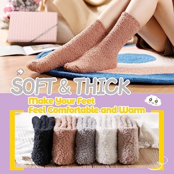 AMENLAN Women's Cozy Fuzzy Slipper Socks Winter Warmth