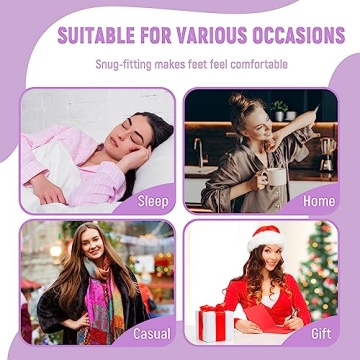 AMENLAN Women's Cozy Fuzzy Slipper Socks Winter Warmth