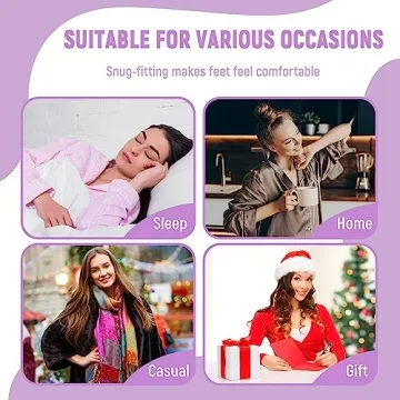 AMENLAN Women's Cozy Fuzzy Slipper Socks Winter Warmth