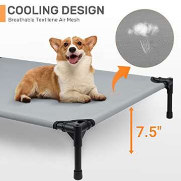 Heeyoo Elevated Dog Bed with Canopy