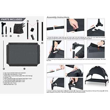 Heeyoo Elevated Dog Bed with Canopy