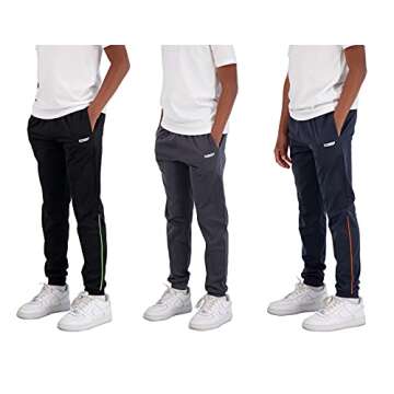 Hind Boys Sweatpants 3-Pack – Athletic Fleece and Tricot Jogger Pants with Pockets, Casual & Sport...