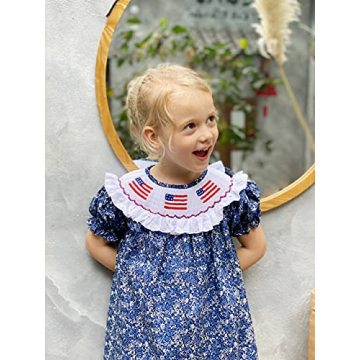 Hand-Smocked Toddler Girls 4th of July Patriotic Dress