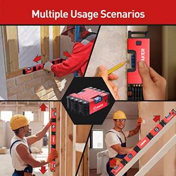 Saker Multi-function Foldable Level, 28-Inch Leveler Tool,Gifts for Men,Multi-Angle Measurement Woodworking Tools,Precise Leveling In Any Position,Folding Level Tool To Save Your Precious Time