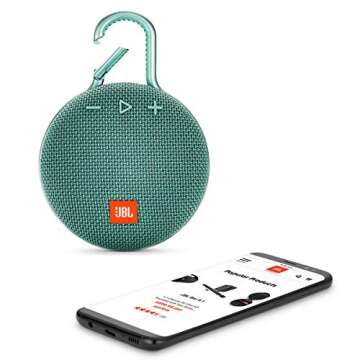 JBL Clip 3 Waterproof Wireless Portable Bluetooth Speaker - Teal (Renewed)