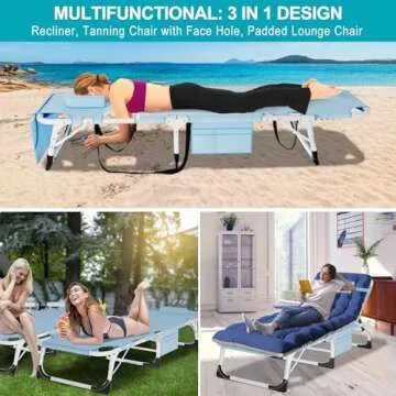 ABORON 3 in 1 Folding Lounge Chair for Outdoor Enjoyment