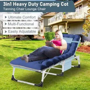 ABORON 3 in 1 Folding Lounge Chair for Outdoor Enjoyment