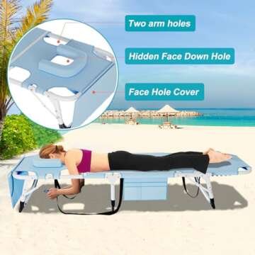 ABORON 3 in 1 Folding Lounge Chair for Outdoor Enjoyment