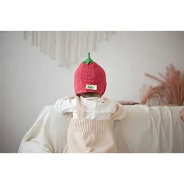 LLmoway Toddler Girl Hat Cute Flower Cotton Earflap Beanie Soft Warm Knit Cap Kids Fall Winter Pink