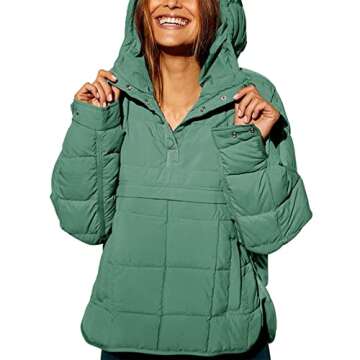 SPSHODOW Womens Oversized Puffer Jacket Long-Sleeve Hooded Puffer Coat Packable Hooded Lightweight W...