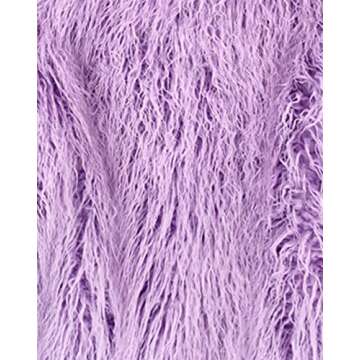 Vickstco Women's Faux Fur Long Waistcoat,Warm Fluffy Lavender Vests Stylish Jackets Coat