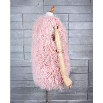 Vickstco Women's Faux Fur Long Waistcoat,Warm Fluffy Lavender Vests Stylish Jackets Coat