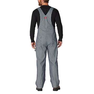 Dickies mens Bib overalls and coveralls workwear apparel, Hickory Stripe, 32W x 30L US