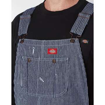 Dickies mens Bib overalls and coveralls workwear apparel, Hickory Stripe, 32W x 30L US