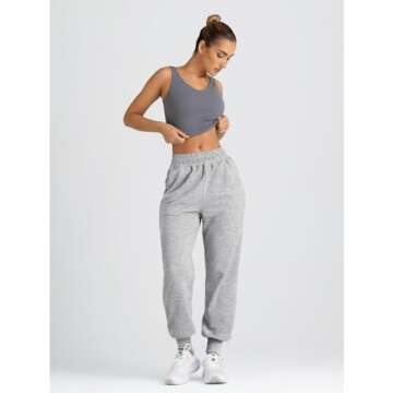 Yovela Sweatpants Women Baggy High Waisted Sweat Pants Fall Clothes Casual Joggers Y2k Aesthetic 2025 Winter Spring Fashion Trendy Warm Outfits Cute Comfy Tall Trousers with Pockets Grey XL