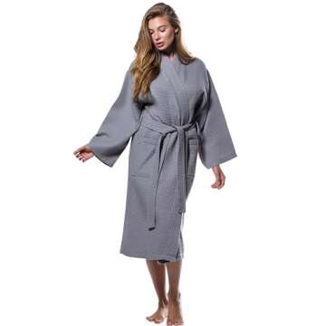 Turquaz Waffle Kimono Bathrobe for All - Mother's Day Gift