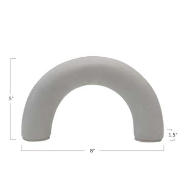 Creative Co-Op Contemporary Marble Accent Arch Decor Décor, White
