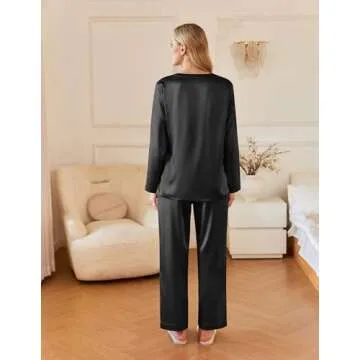 Ekouaer Silk Satin Pajamas Set Women's Luxurious Sleepwear