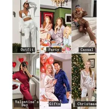Ekouaer Silk Satin Pajamas Set Women's Luxurious Sleepwear