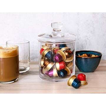 Kook Glass Apothecary Jar Set, Kitchen Storage Containers, Bathroom Jars, 36 Ounce, Set of 2