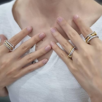 Bopiu Stackable Gold Rings for Women Non Tarnish