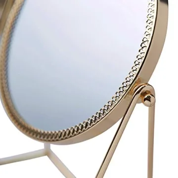 Vintage 360° Rotating Handmade Makeup Mirror Champagne Gold