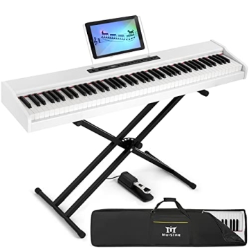 MUSTAR 88-Key Semi-Weighted Electric Piano and Stand