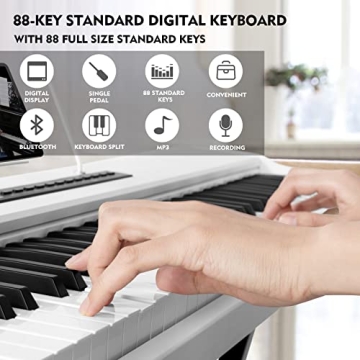 MUSTAR 88-Key Semi-Weighted Electric Piano and Stand