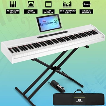 MUSTAR 88-Key Semi-Weighted Electric Piano and Stand