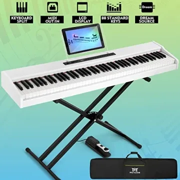 MUSTAR 88-Key Semi-Weighted Electric Piano and Stand
