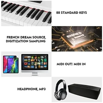 MUSTAR 88-Key Semi-Weighted Electric Piano and Stand