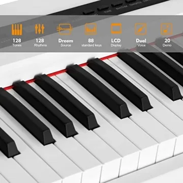 MUSTAR 88-Key Semi-Weighted Electric Piano and Stand